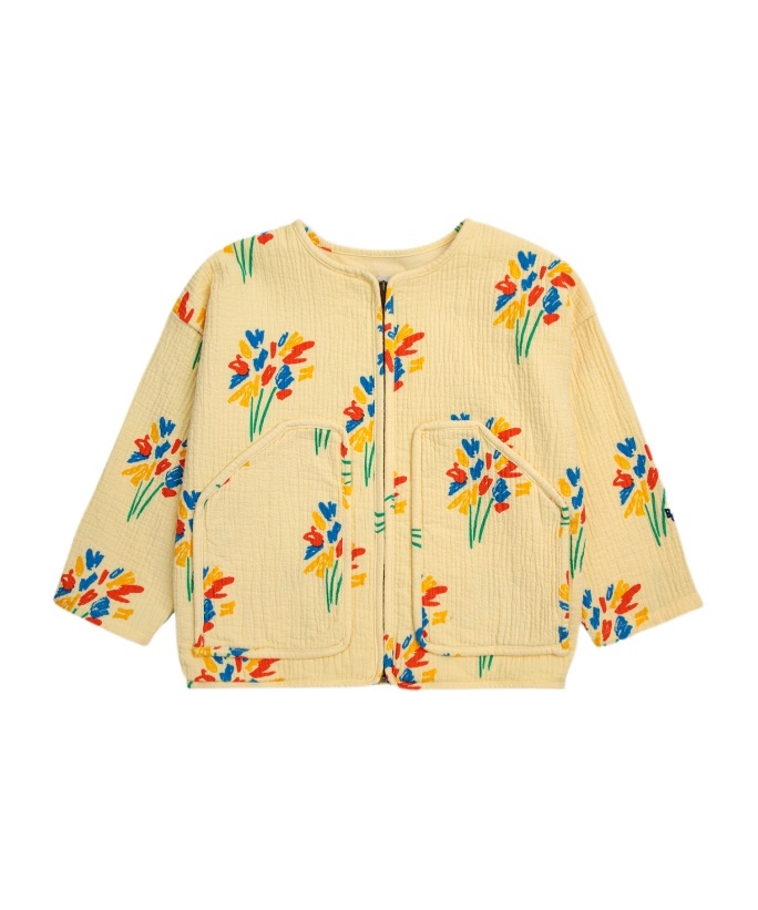 Bobo Choses Floral-print Cotton Jacket In Nude