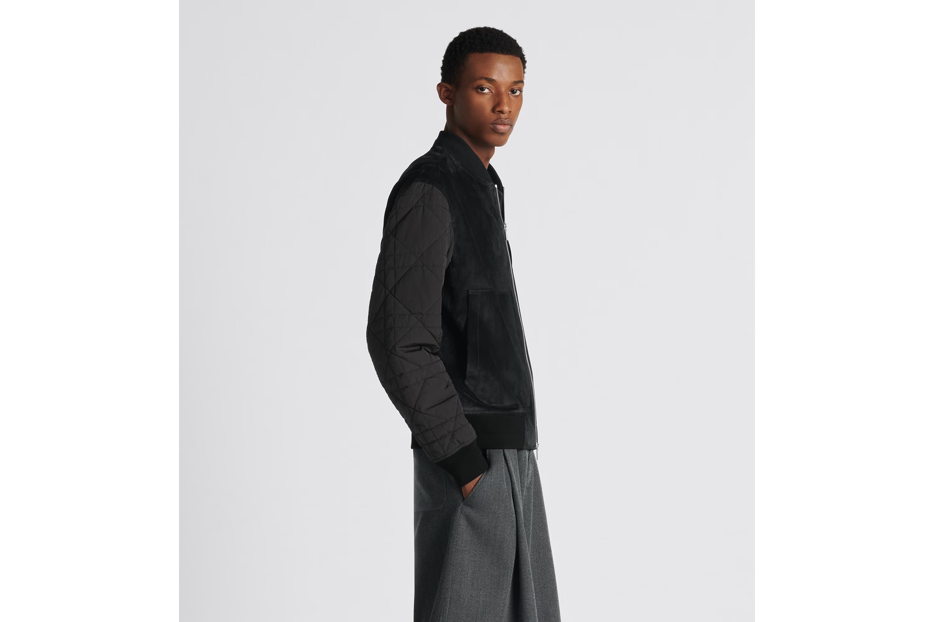 Dior Zipped Varsity Blouson In Black
