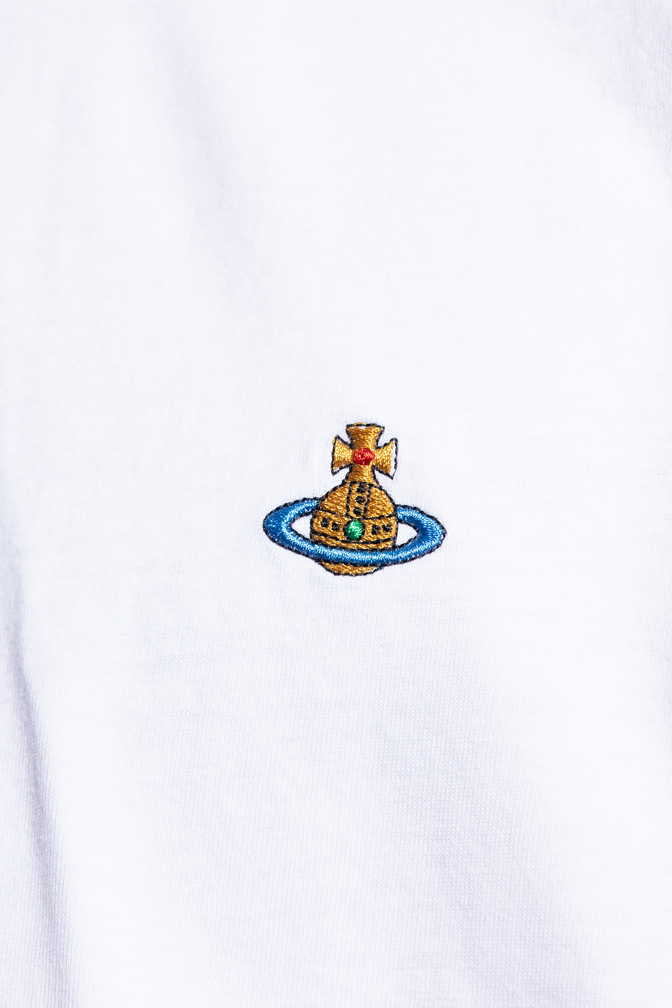 Vivienne Westwood White Crewneck T-shirt With Orb Logo Detail On The Front In Cotton Woman In White