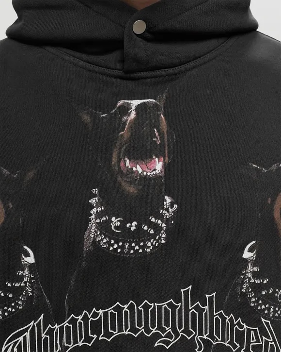 Represent Black Hoodie With Fixed Hood And Maxi Print On The Front In Cotton Man In Black