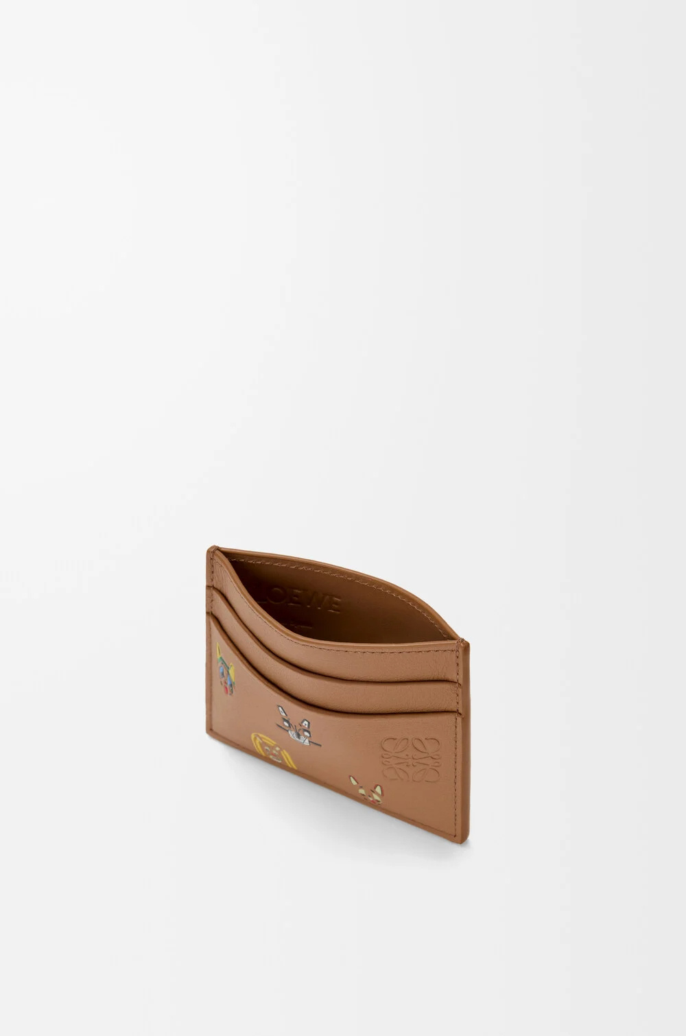 Loewe Cats Plain Cardholder In Classic Calfskin In Brown