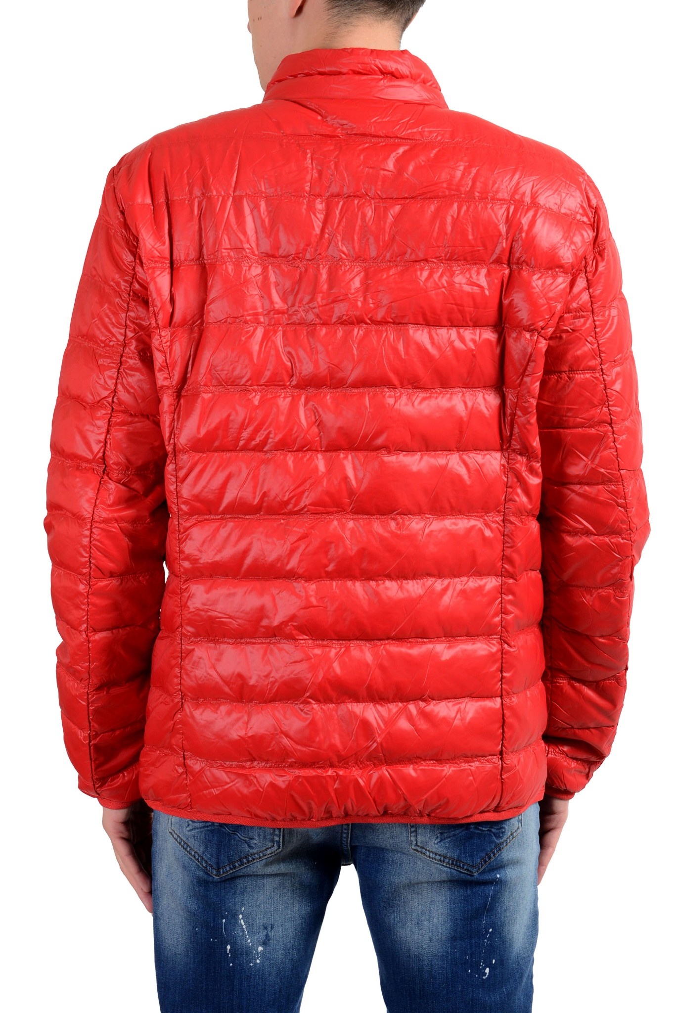 Ea7 Zipper Down Jacket In Red