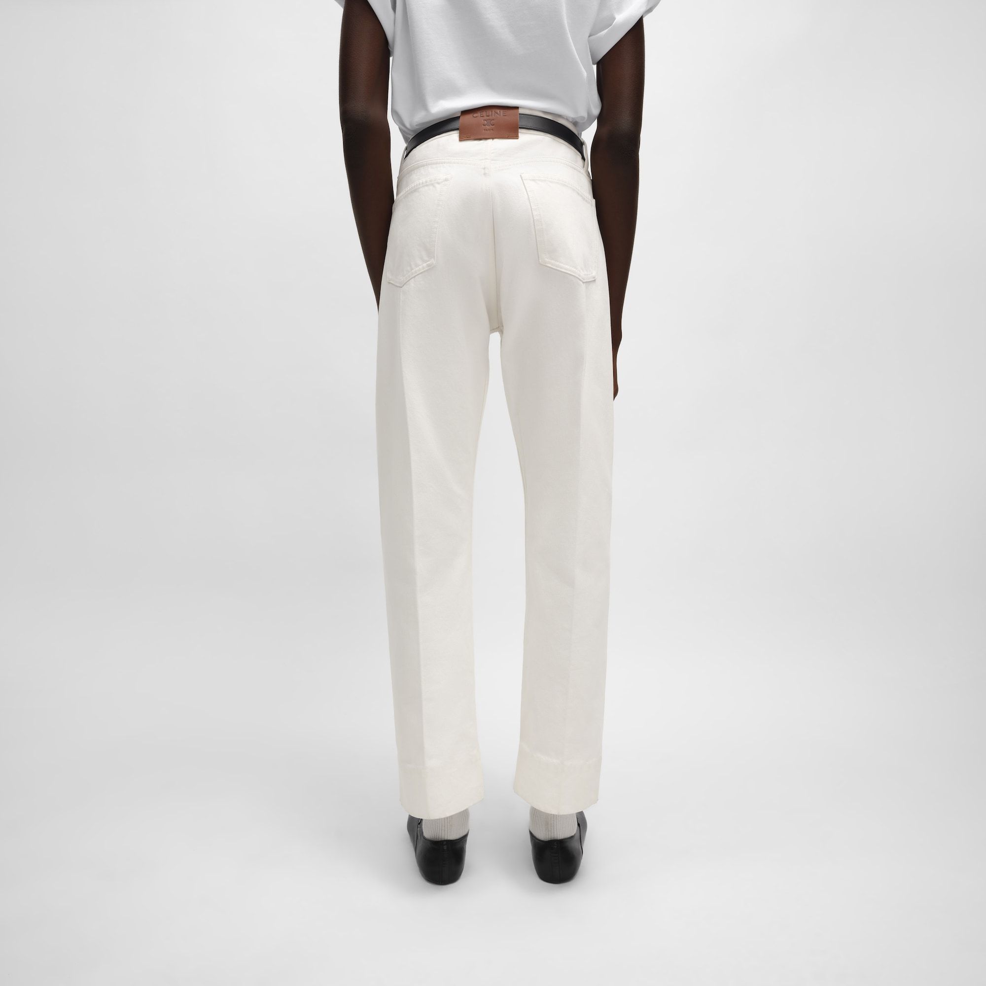 Celine Boyfriend Jeans 001 In Cotton Denim In White