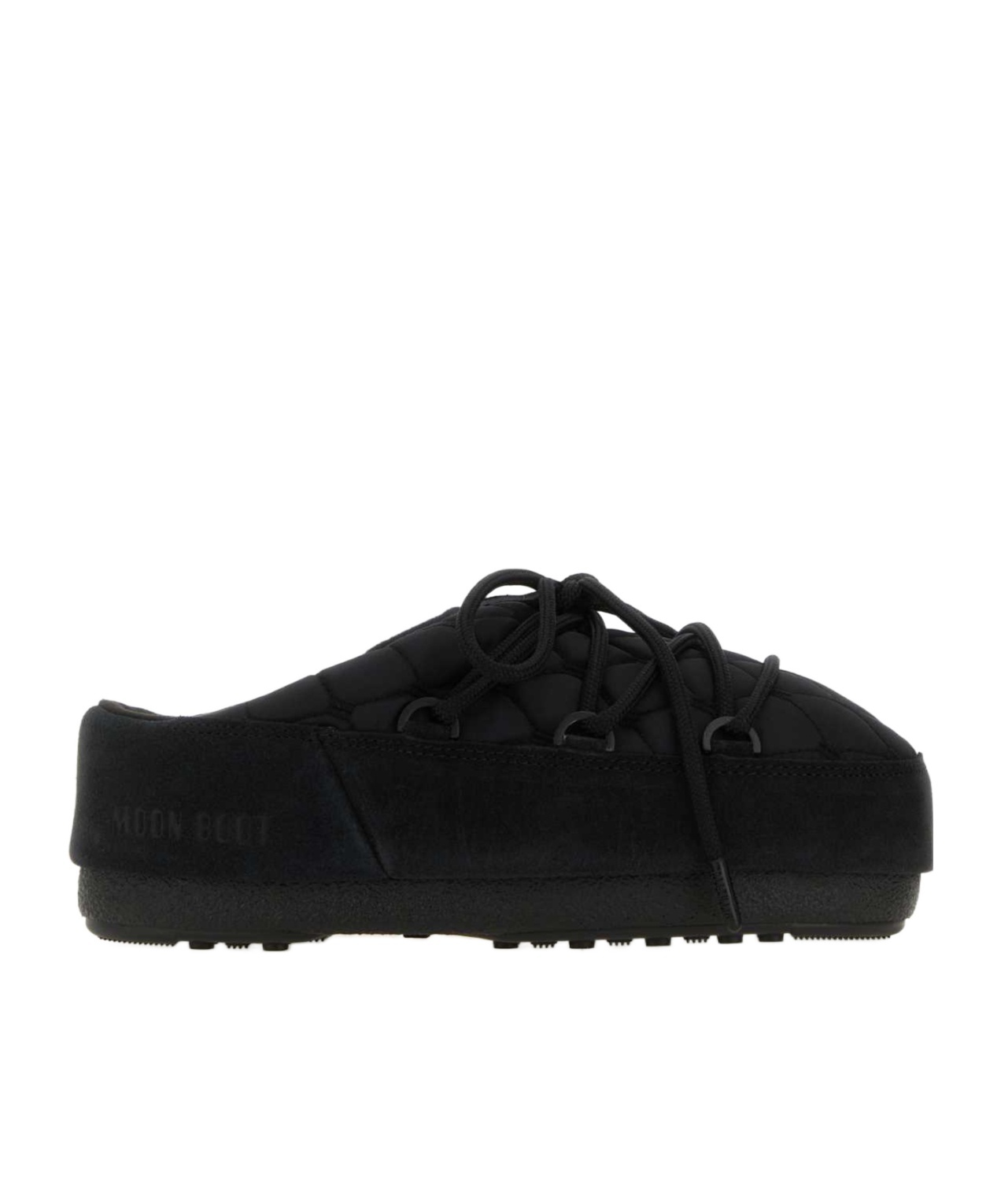 Moon Boot Quilted Lace-up Mules In Black