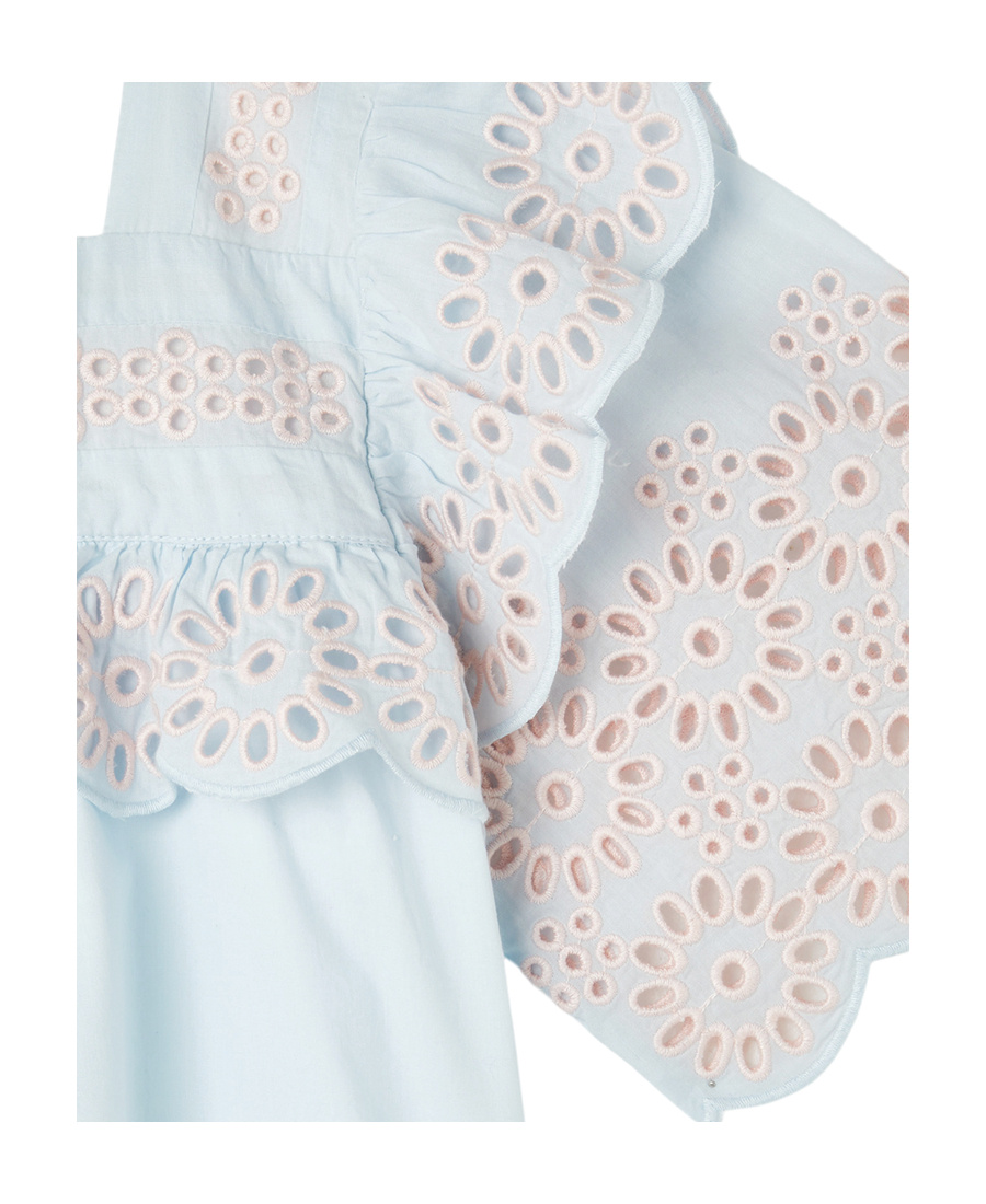 Stella Mccartney Kids Embroidered Square Neck Top In White