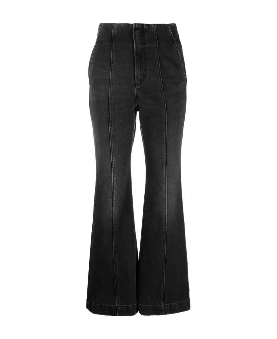 Ambush High-waisted Flared Jeans In Black