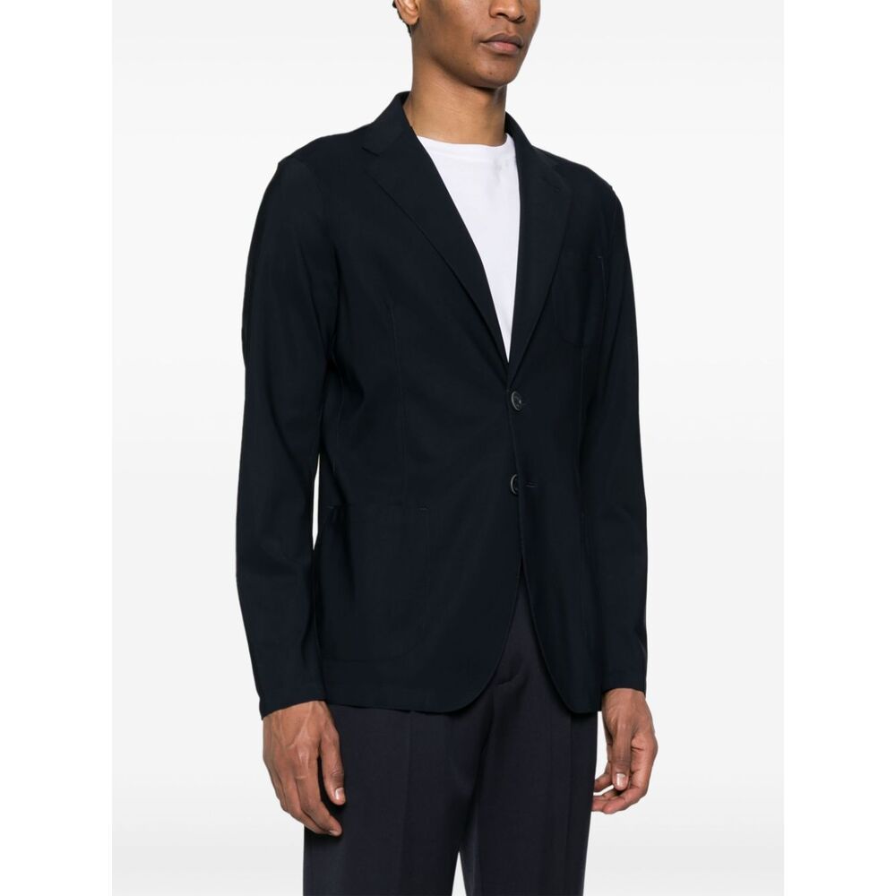Herno Notched-lapel Single-breasted Blazer In Black
