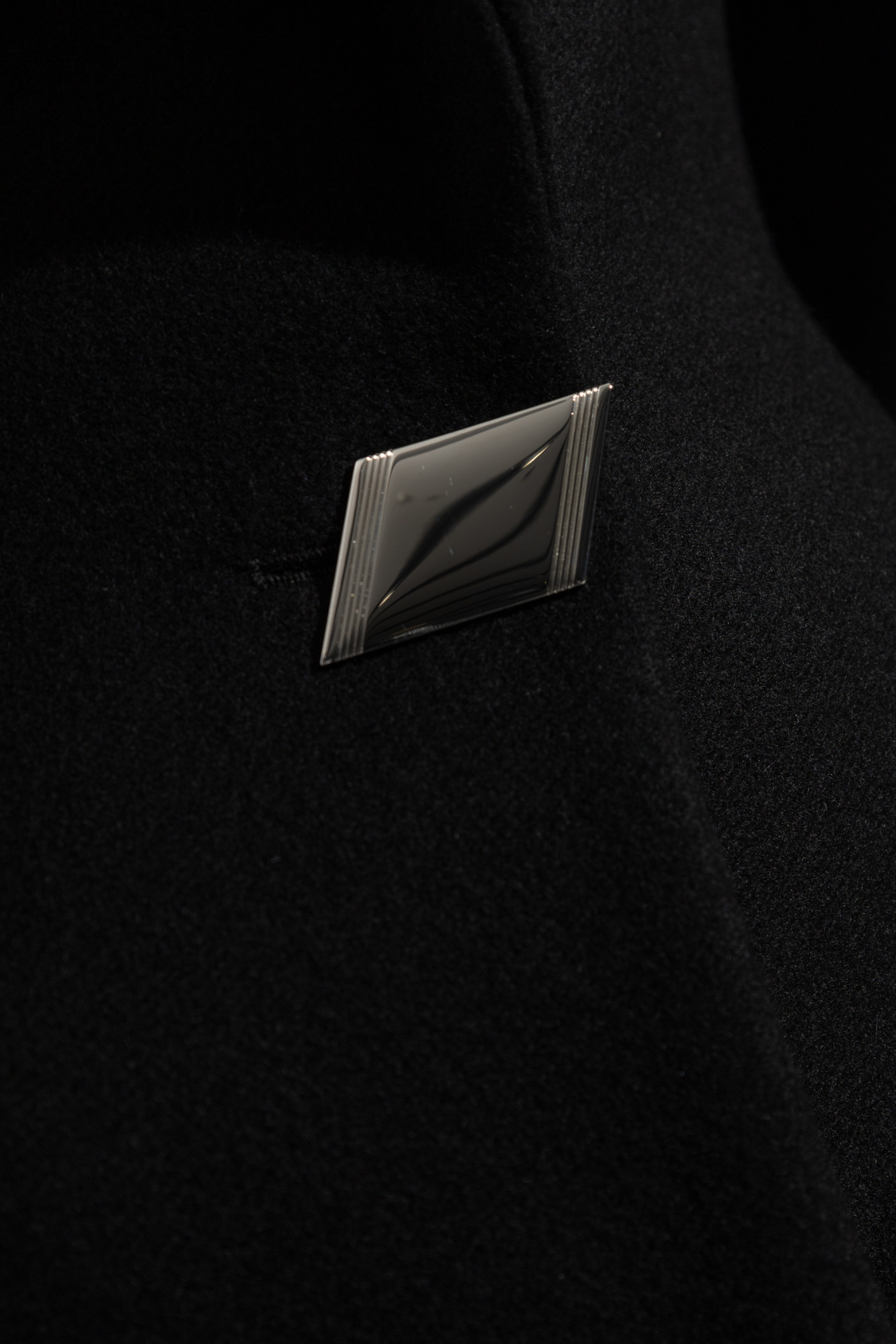 Attico Buttoned Long Coat In Black