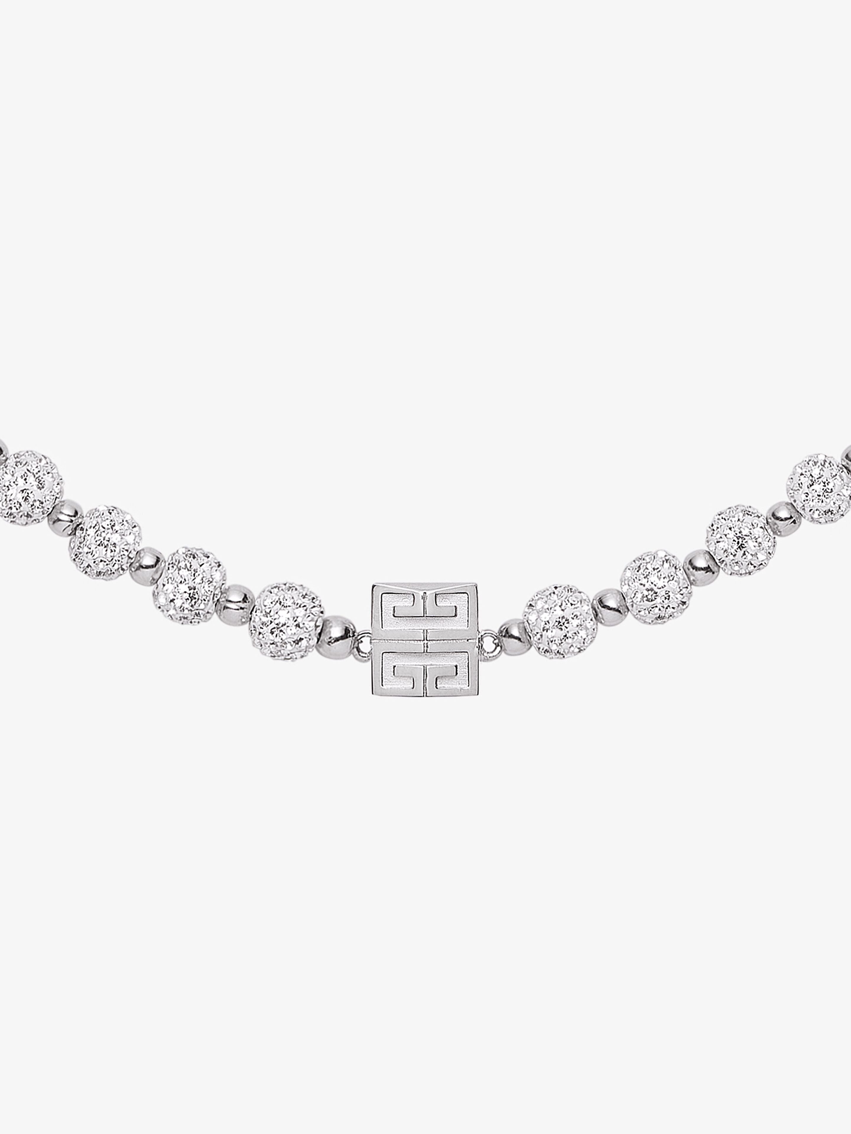Givenchy 4g Necklace In Metal With Crystals In Gray