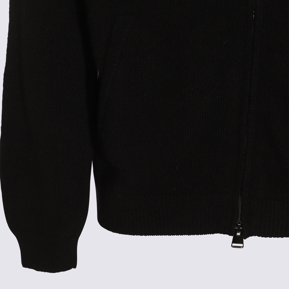 Canali Zip-neck Sweater In Black