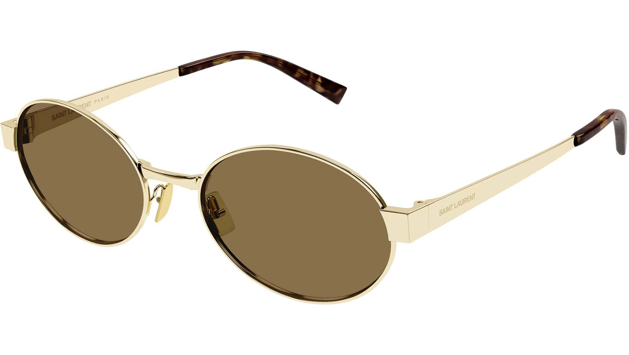 Shop Saint Laurent 692 Oval-frame Sunglasses In Green
