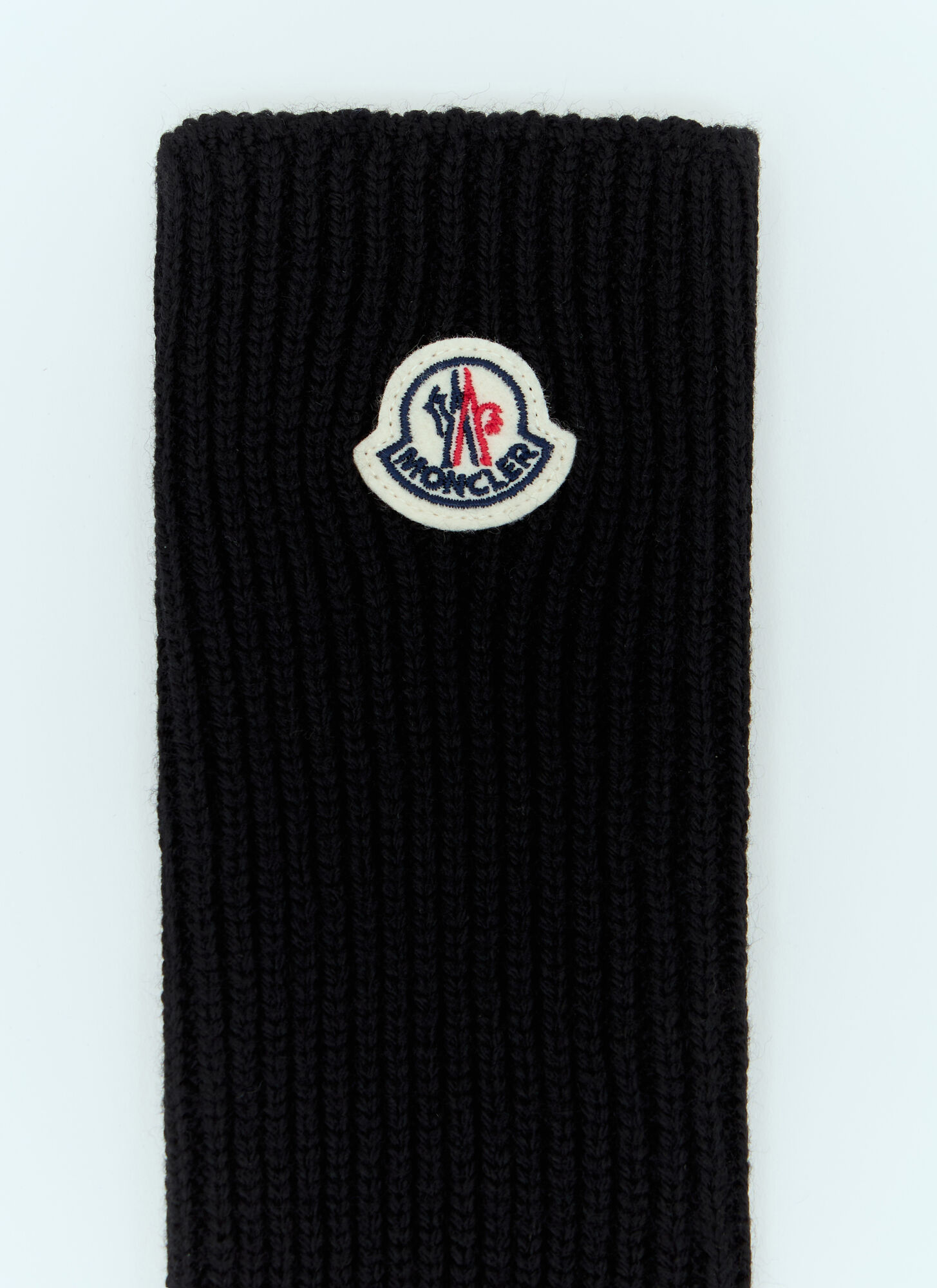 Moncler Logo Gloves In Black