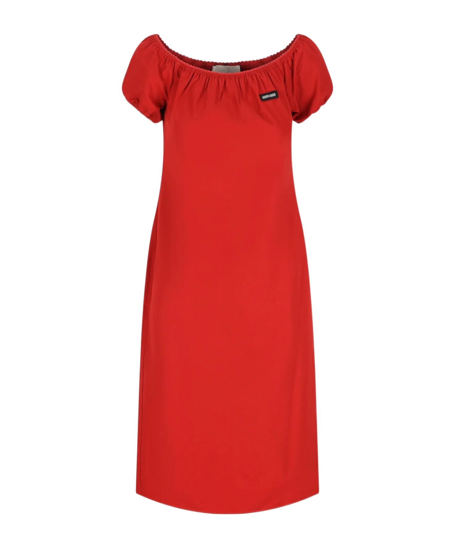 Miu Miu Short-sleeved Dress In Red