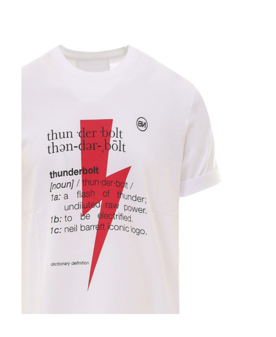Neil Barrett Short-sleeved Crew Neck T-shirt With Graphic Print In White