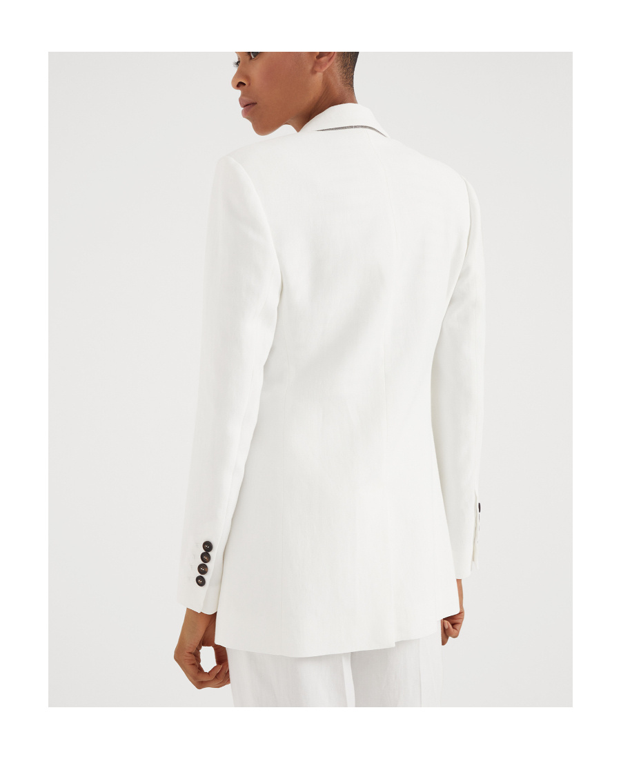 Shop Brunello Cucinelli Peak-lapels Single-breasted Blazer In White