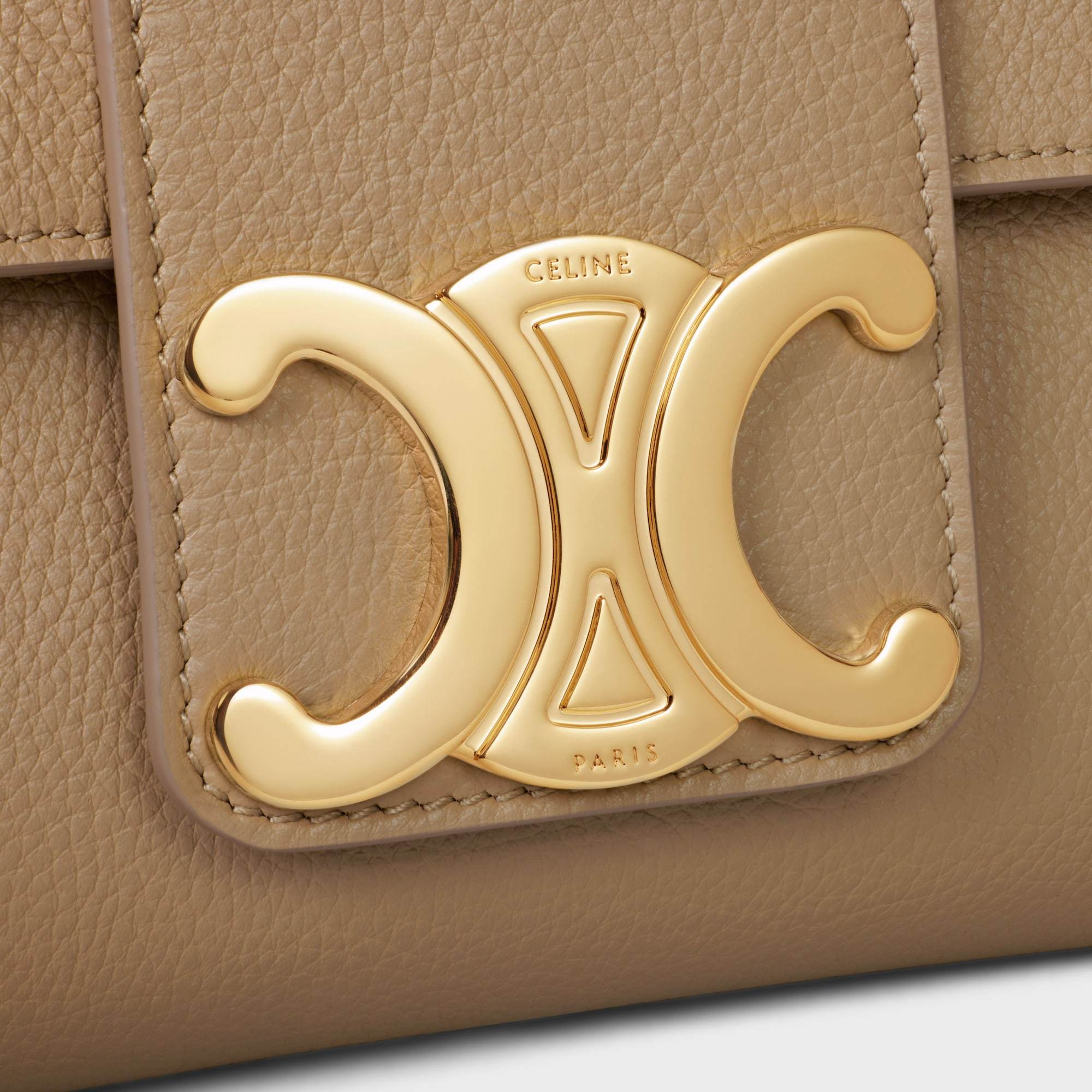 Celine Medium  Victoire Bag In Supple Grained Calfskin In Brown