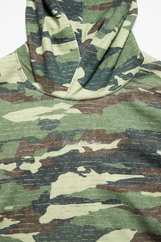 Acne Studios Abstract-print Hoodie In Green