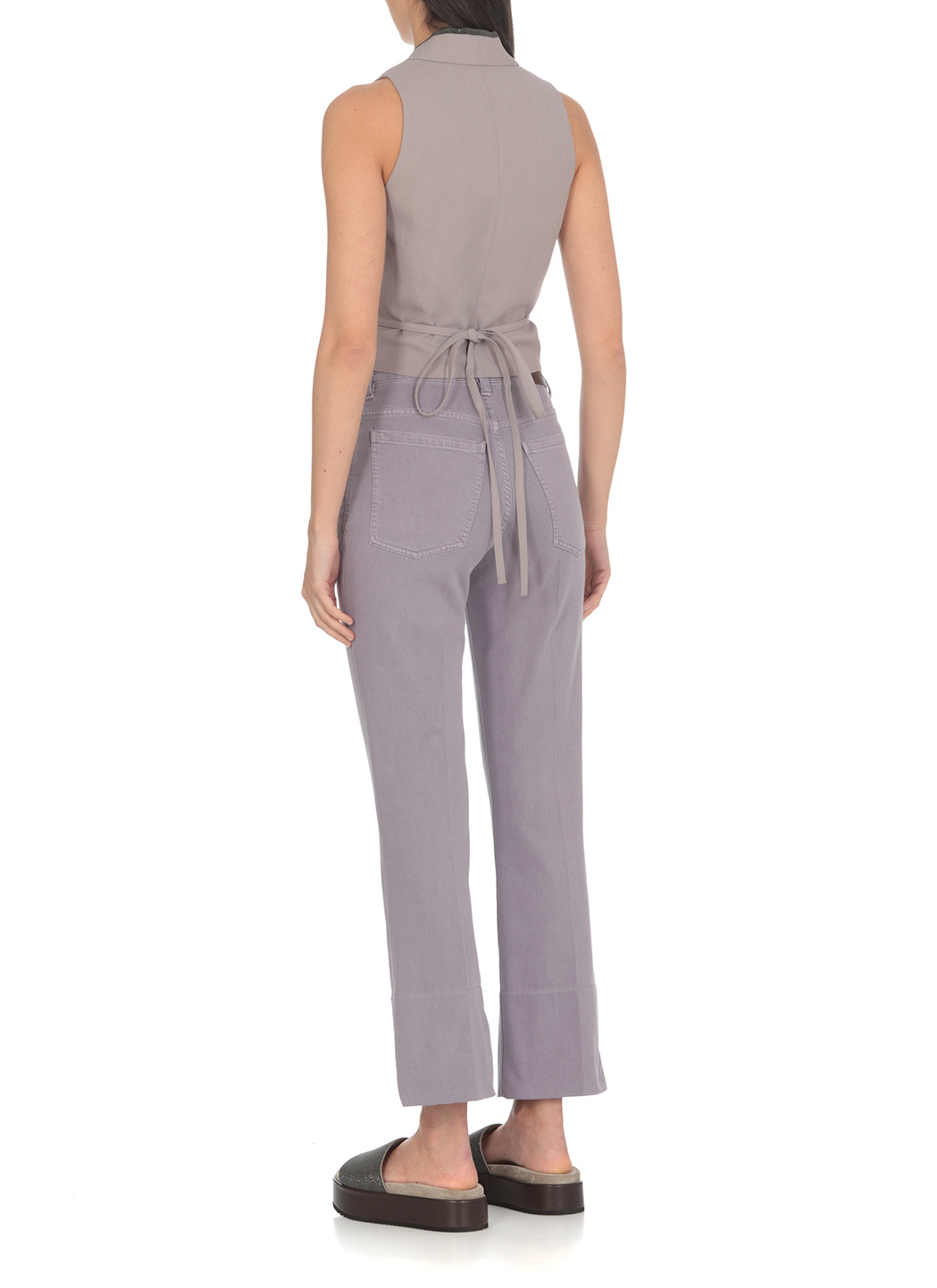 Shop Brunello Cucinelli Pressed-crease Loose-fit Jeans In Gray