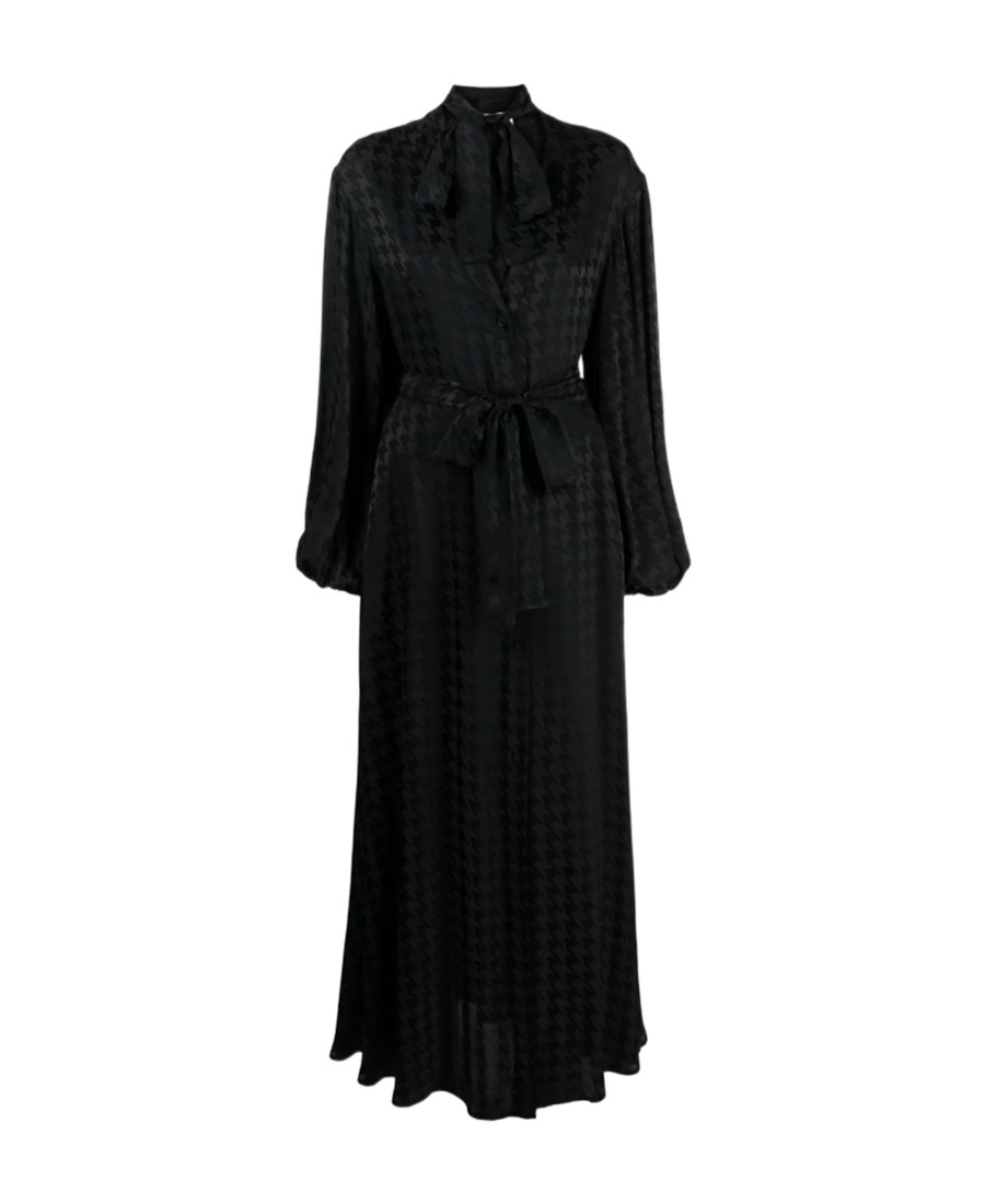 Msgm Houndstooth-pattern Jacquard Maxi Dress