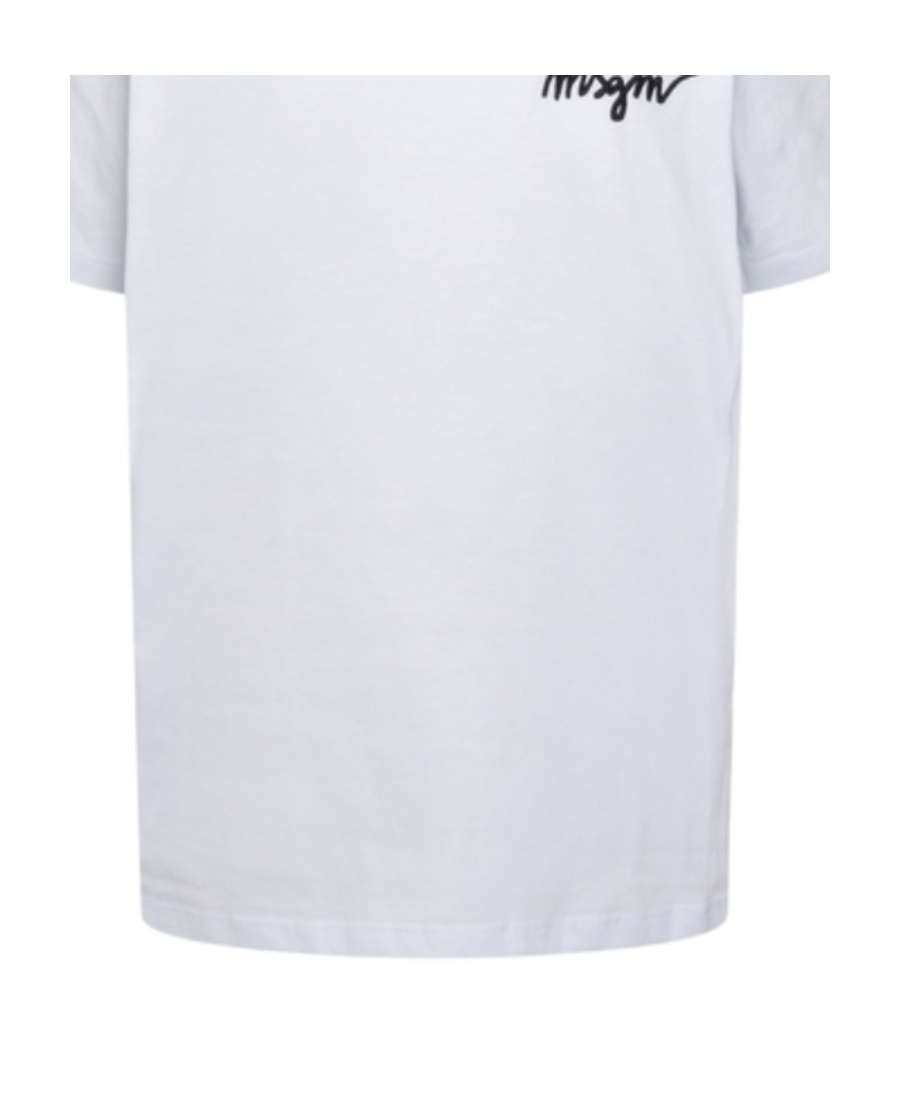 Msgm Timeless Crew Neck Short Sleeve T-shirt In White