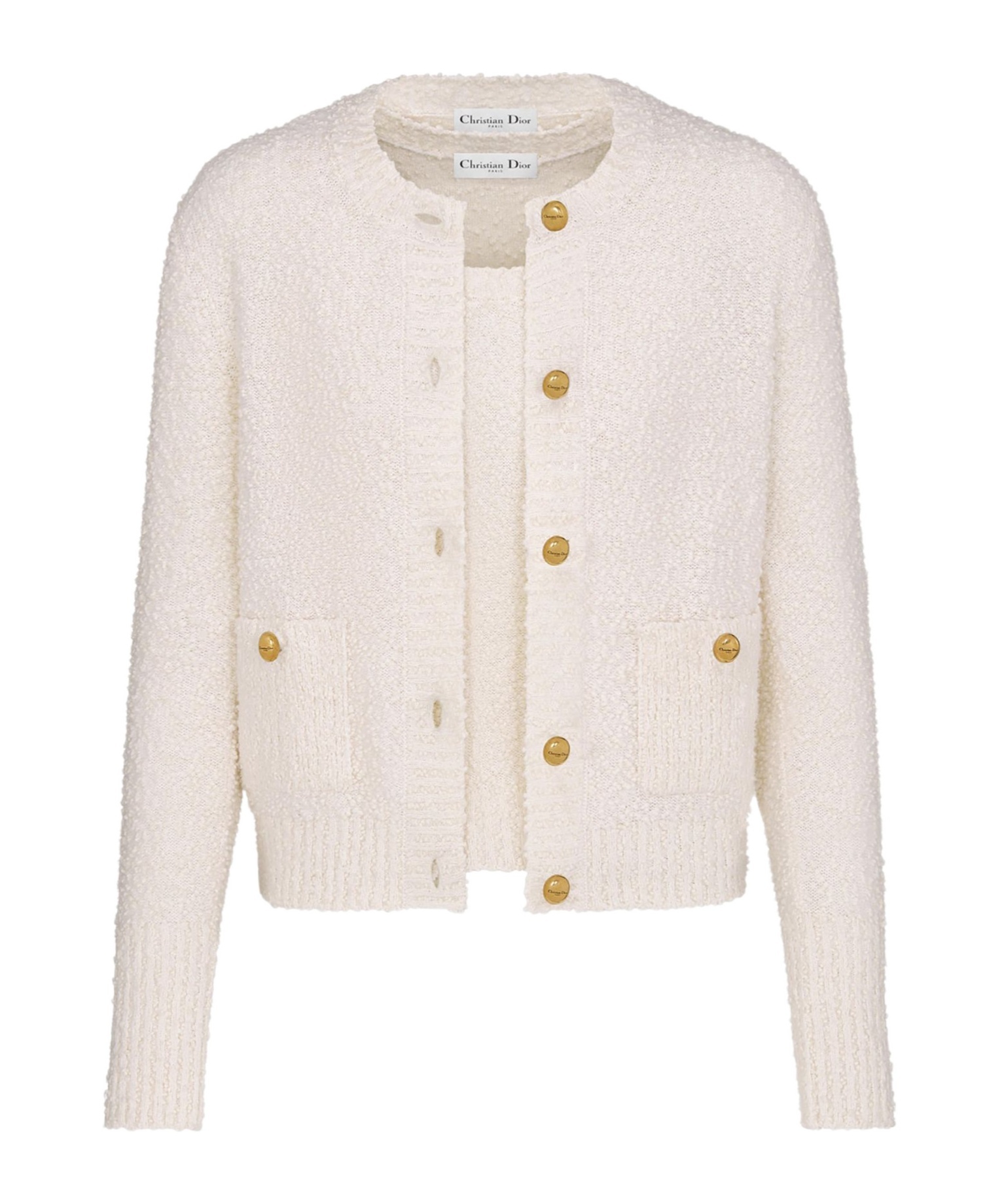 Shop Dior Two-piece Combination Sweater In Off-white