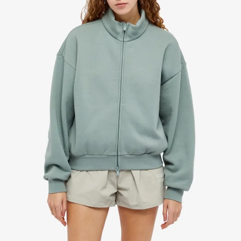 Essentials Fullzip Cotton-blend Jacket In Green