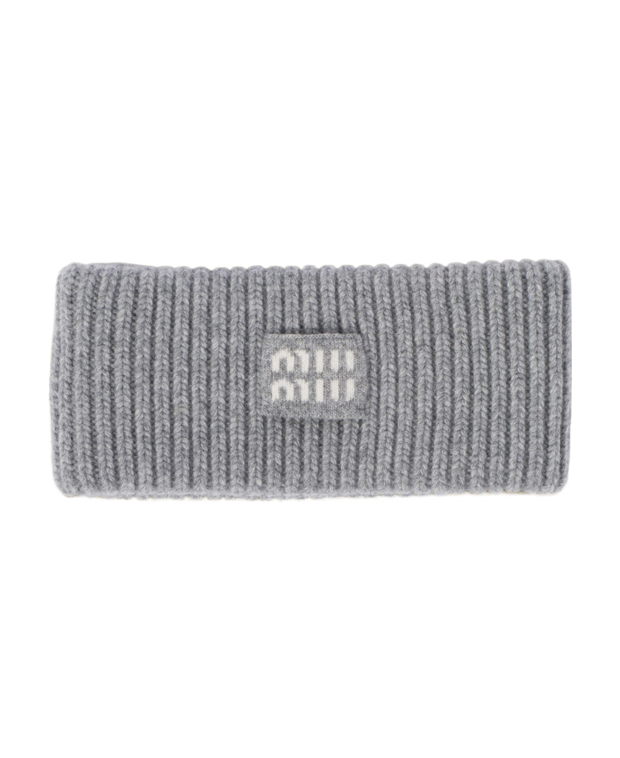 Miu Miu Cashmere Headband In Gray