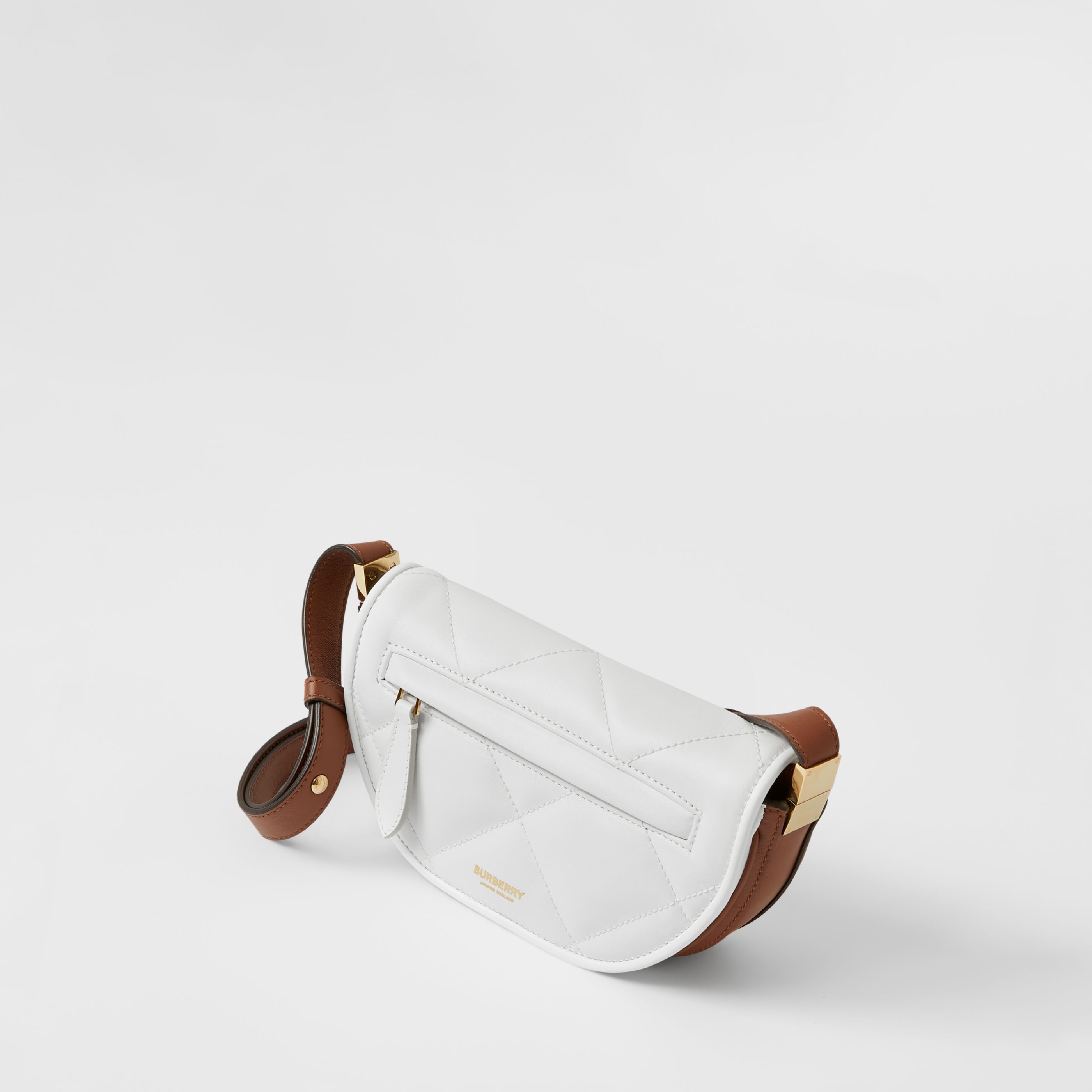 Burberry Mini Quilted Olympia Bag In White