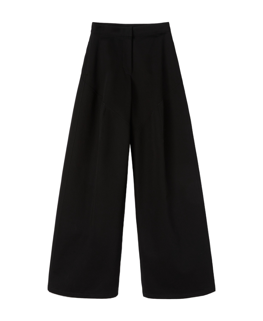 Jil Sander Flared Cotton Trousers In Black