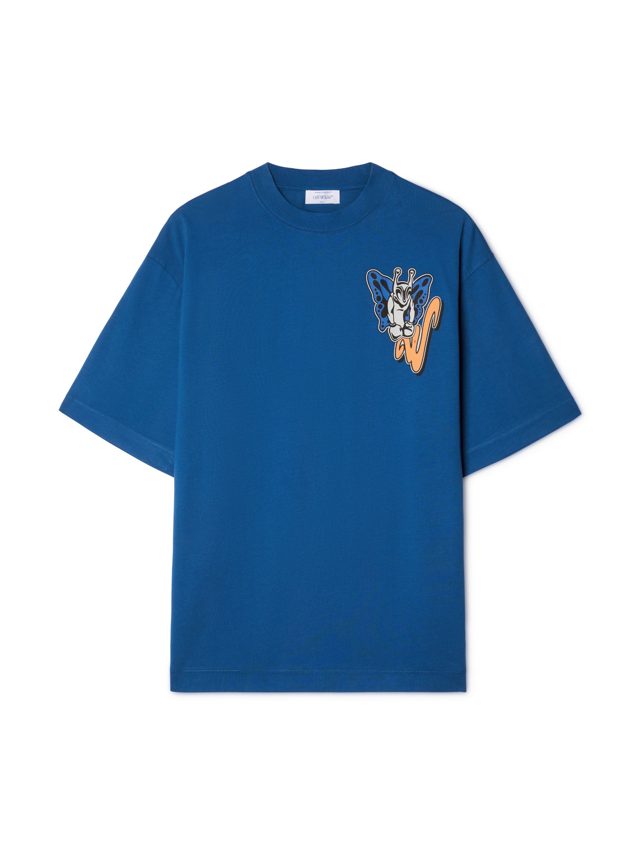 Off-white Man T-shirt Blue Size S Cotton In Blue