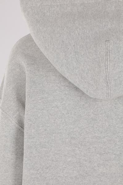 Jil Sander Logo-patch Drawstring Hoodie In Gray