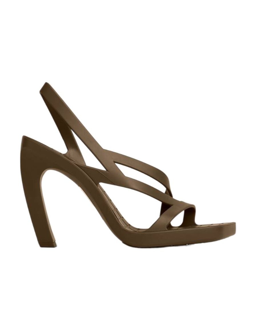 Bottega Veneta Jimbo Slingback Heeled Sandals In Brown
