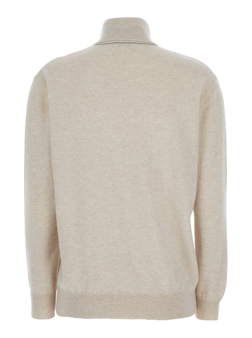 Brunello Cucinelli Beige Turtleneck Sweater In Cashmere Woman