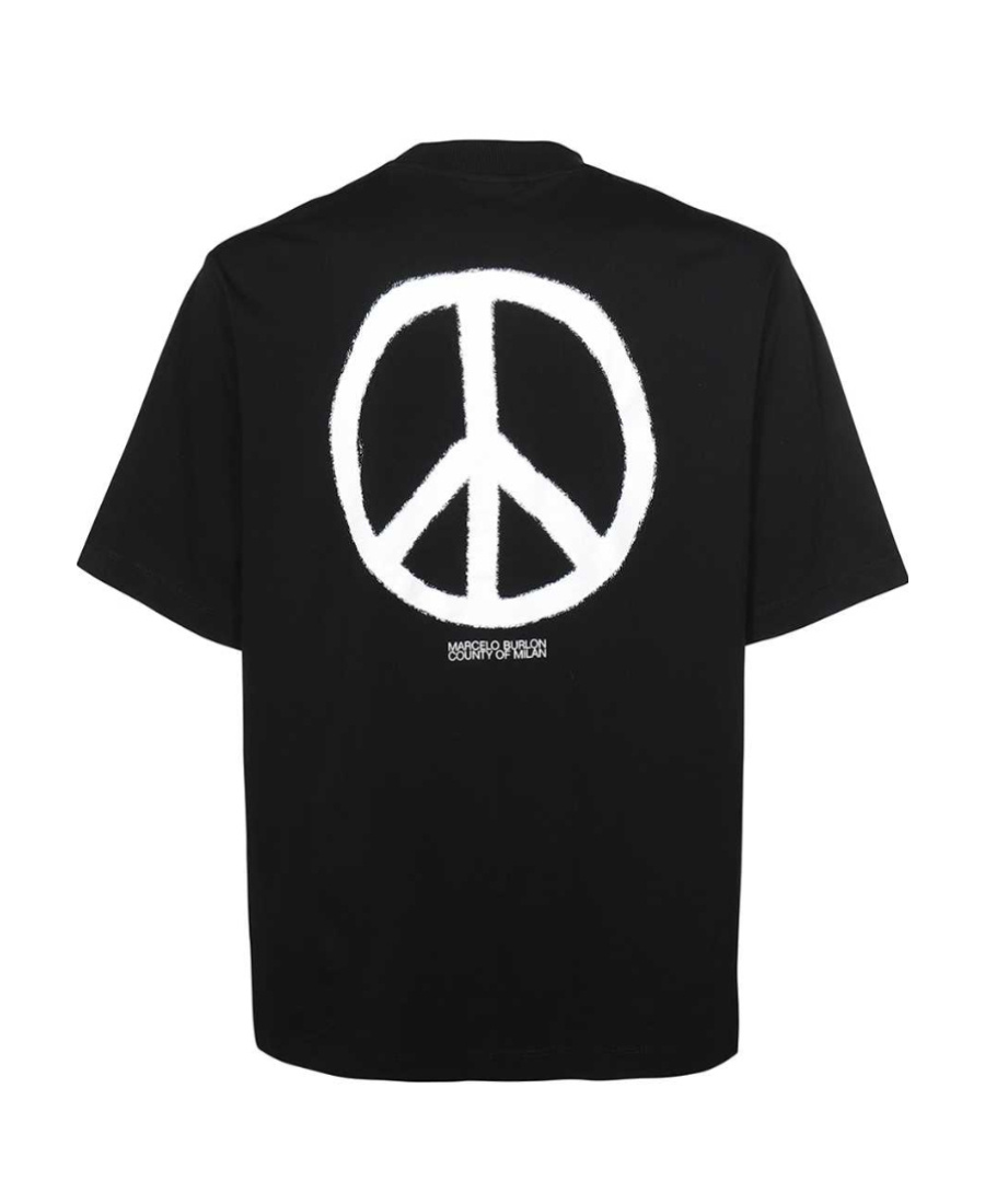 Marcelo Burlon County Of Milan Peace-logo Short-sleeve T-shirt In Black