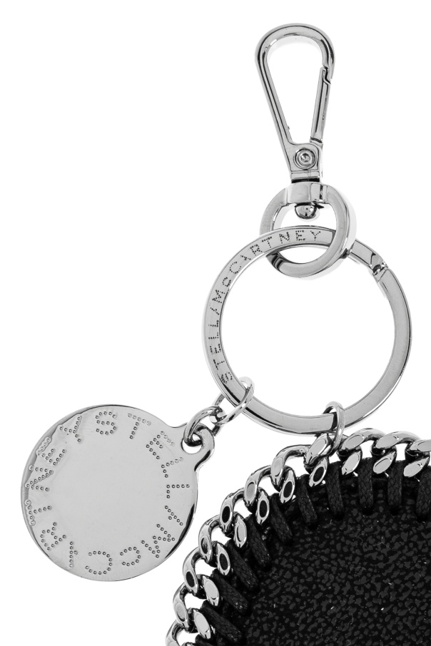Stella Mccartney Womens Black Falabella Heart-shaped Faux-leather Charm In Black