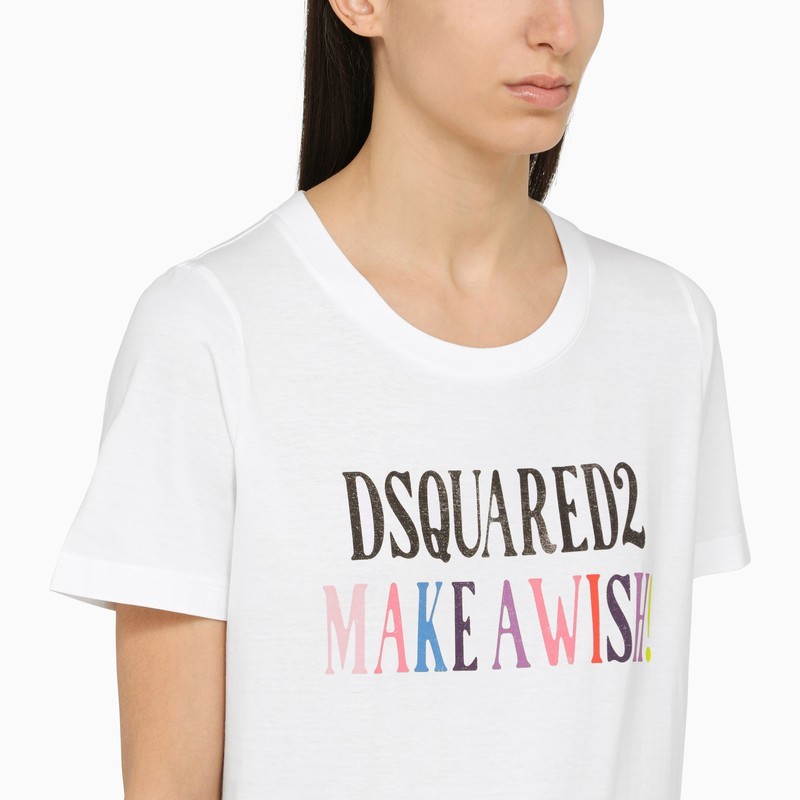 Dsquared2 White Cotton T-shirt With Logo In White