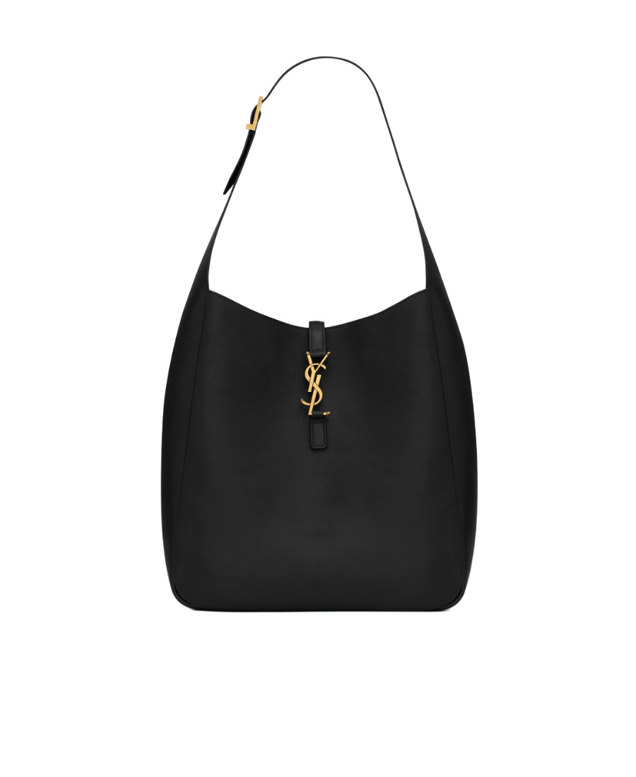 Saint Laurent Black Le 5 7 Leather Shoulder Bag In Black