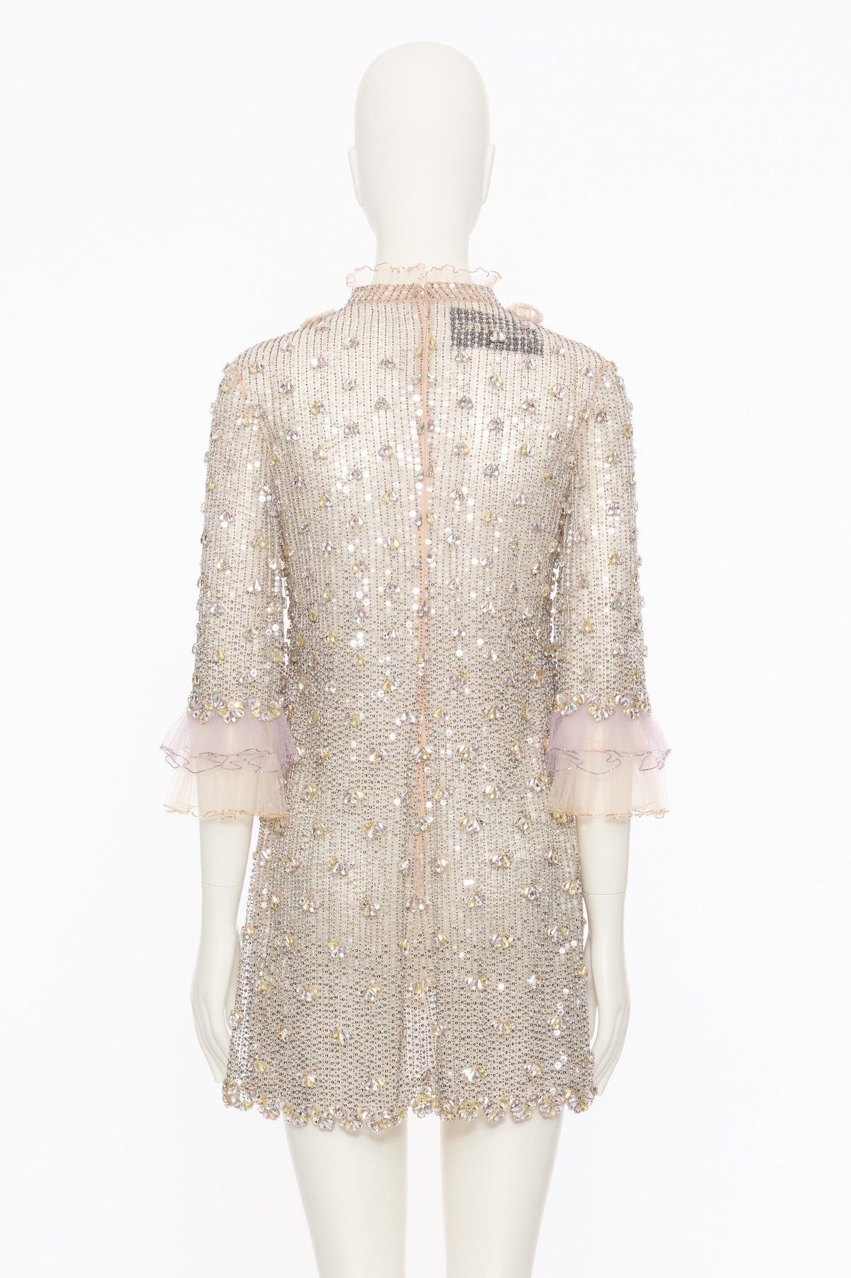 Valentino Three Quarter Sleeve Dress In Gray