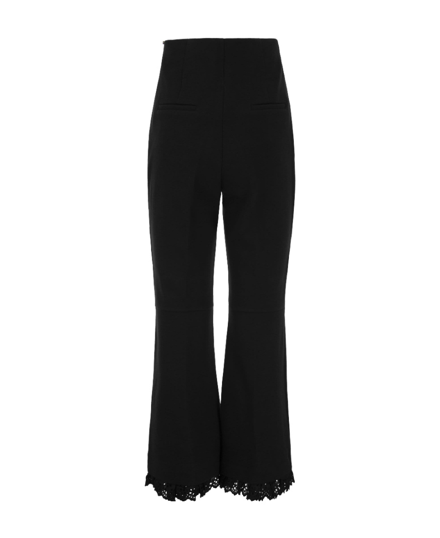 Sportmax Slim, Soft, Elastic Woven Cotton Blended Trousers In Black