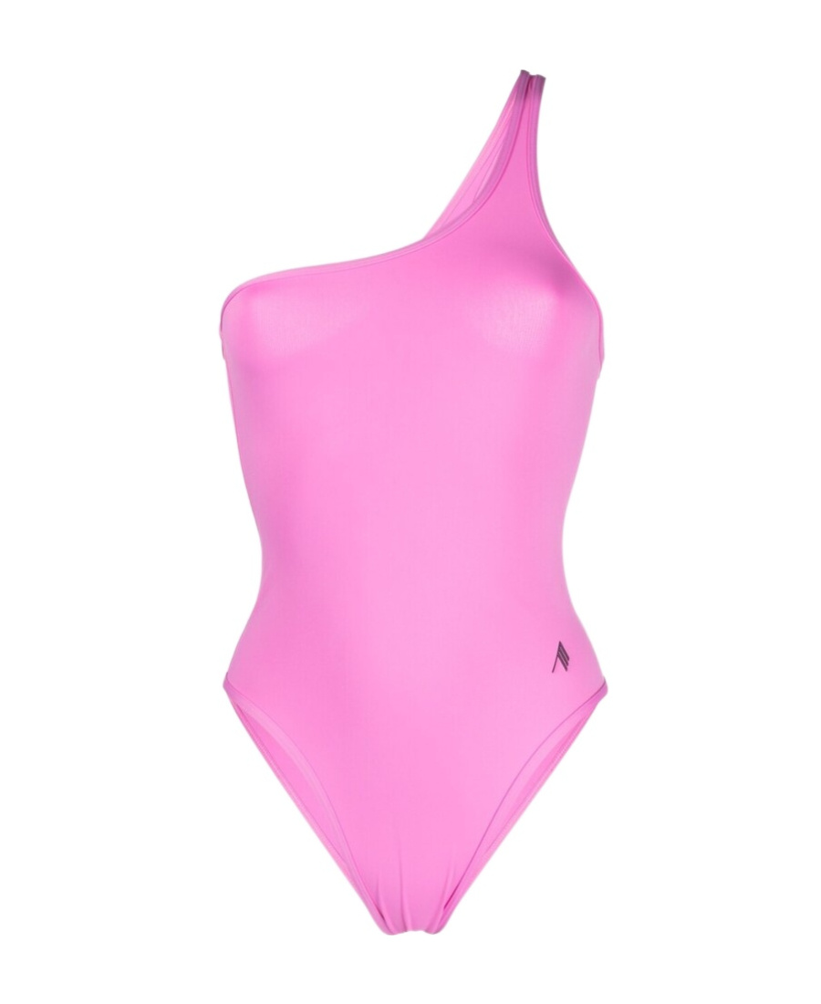 Attico Pink Single-shoulder One-piece Swimsuit In Pink