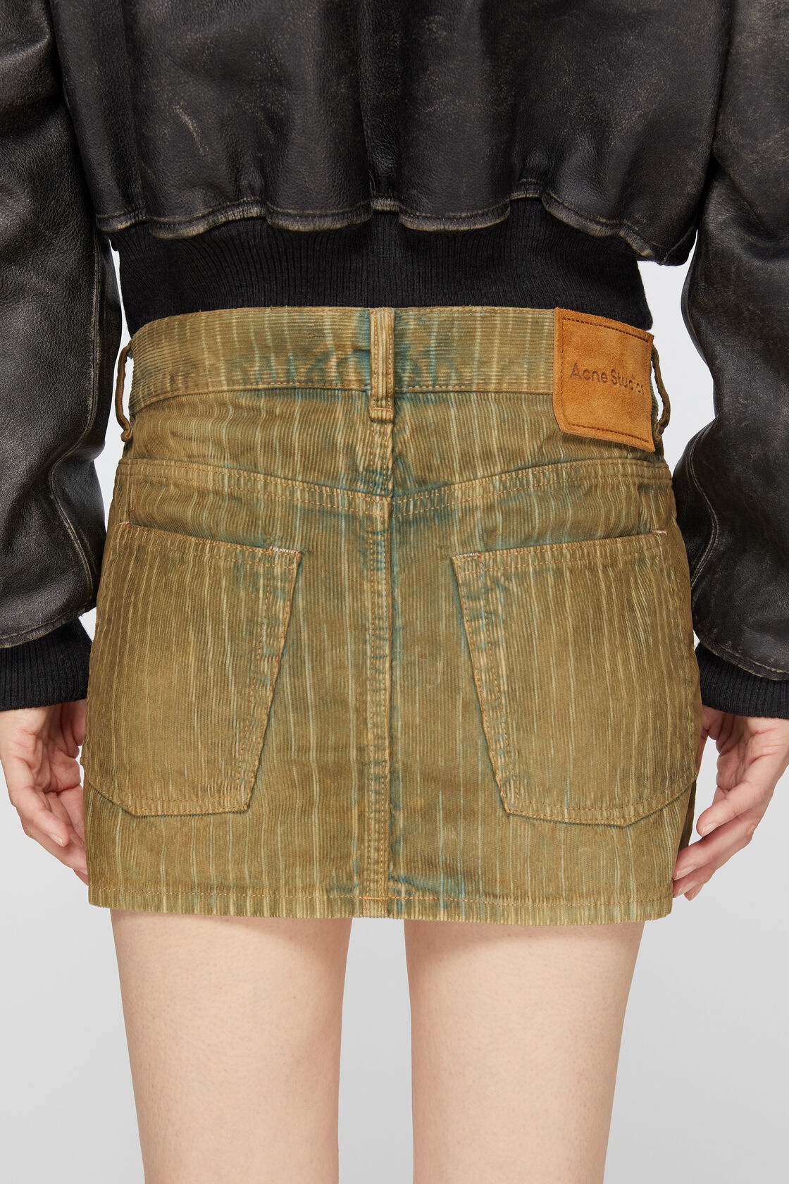 Acne Studios Corduroy Mini Skirt In Green