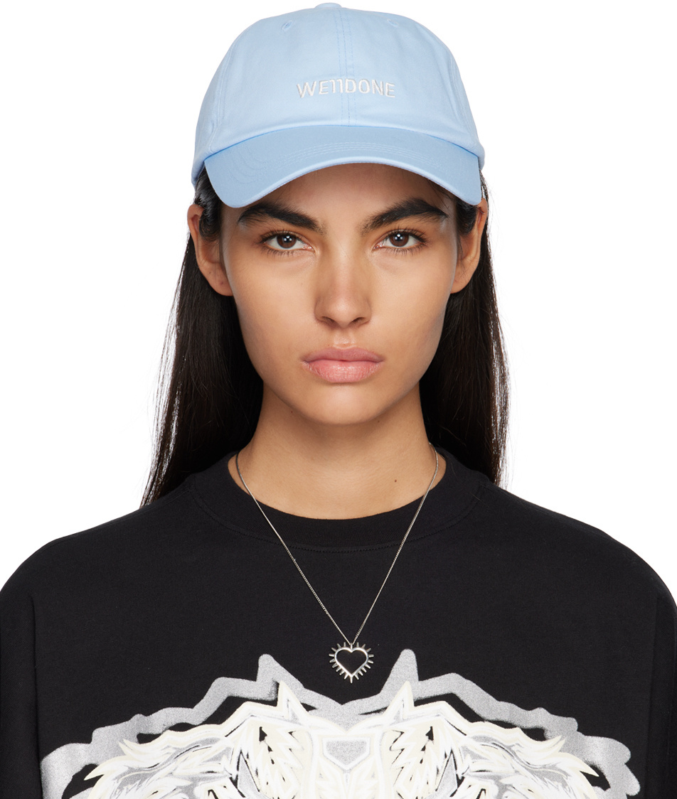 We11 Done Logo-embroidered Cotton Cap In Blue