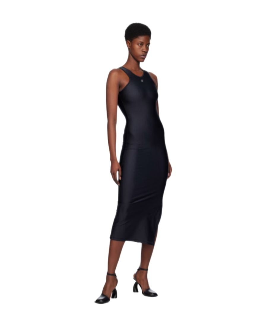 Coperni Embellished Satin-jersey Midi Dress In Black