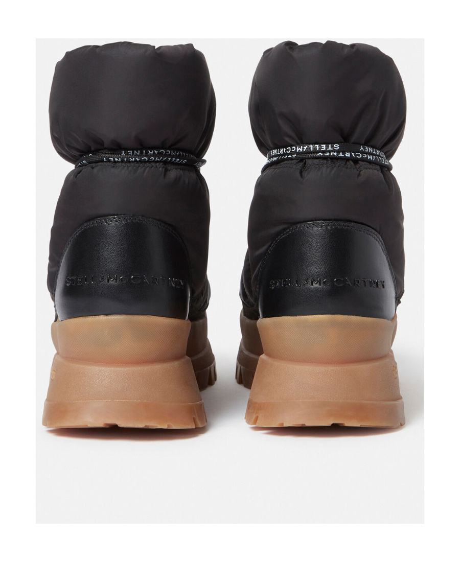 Stella Mccartney Round-headed Lace-up Boots In Black