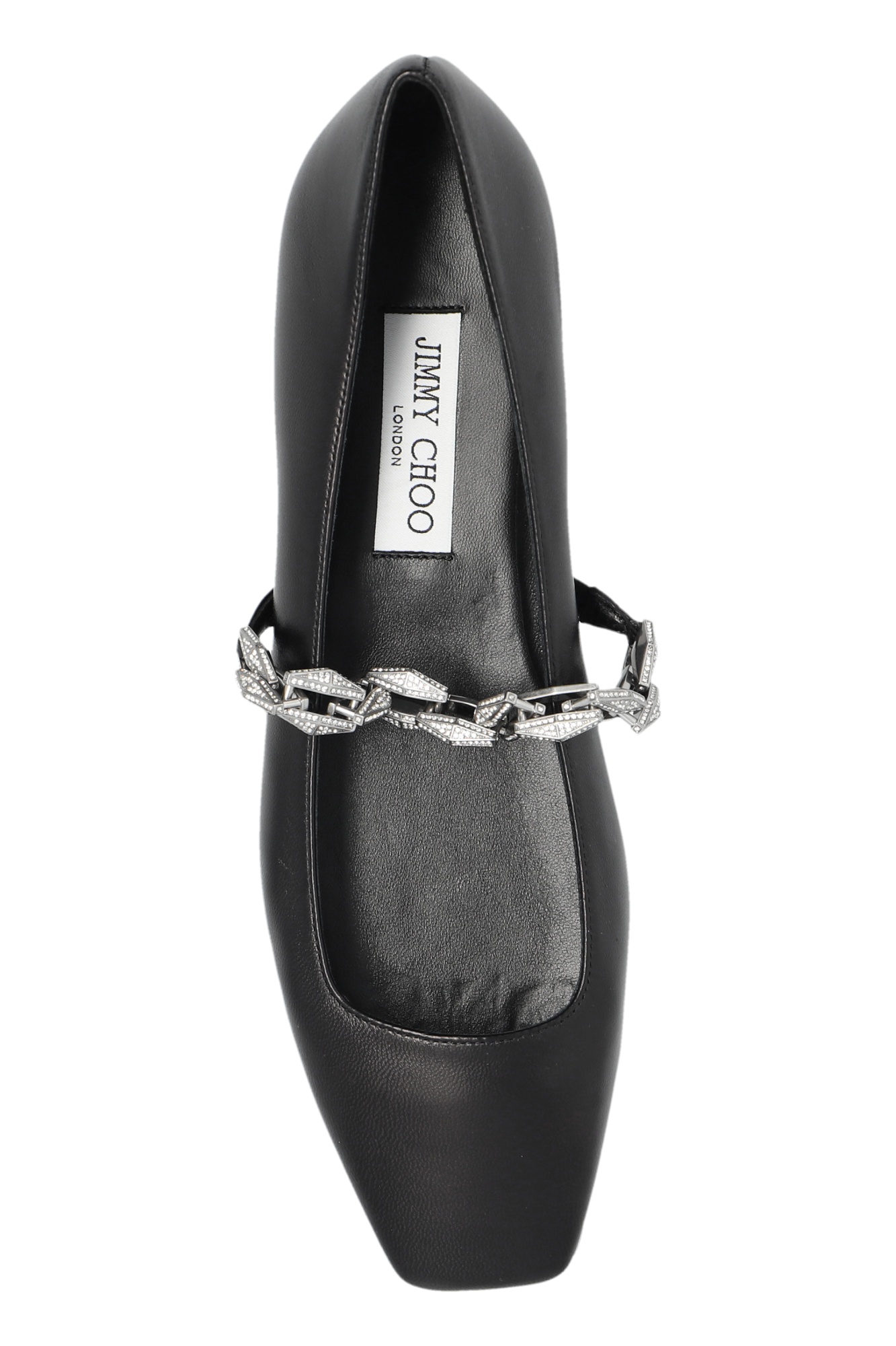 Jimmy Choo Diamond Tilda Nappa Leather Ballet Flats In Black