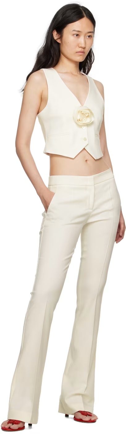 Blumarine White Flared Trousers In White
