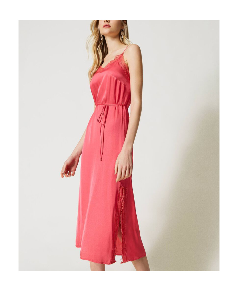 TWINSET LACE-DETAIL TIE-WAIST DRESS