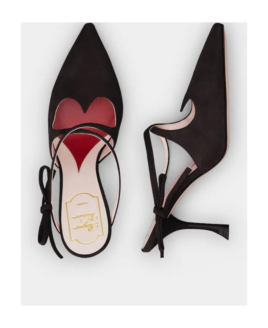 ROGER VIVIER I LOVE VIVIER BOW STRING MULES IN SUEDE