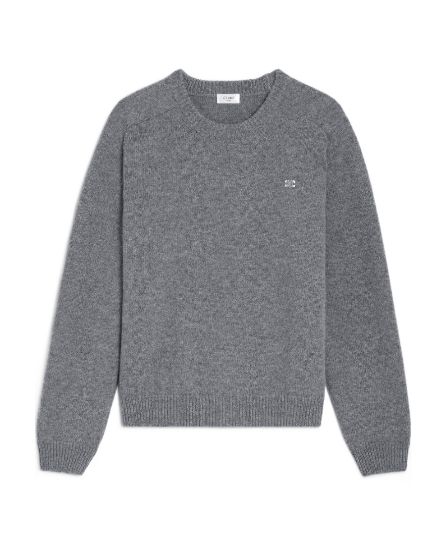 CELINE TRIOMPHE CREW NECK SWEATER IN WOOL CASHMERE