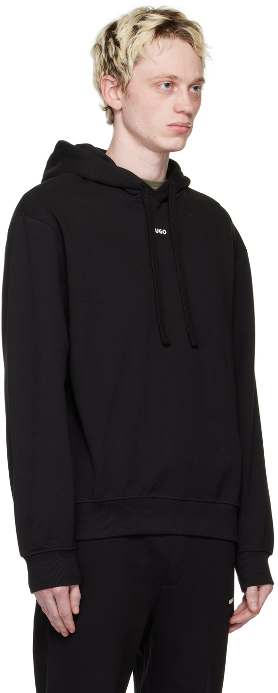 Hugo Boss Dapo Logo-print Drawstring Hoodie In Black